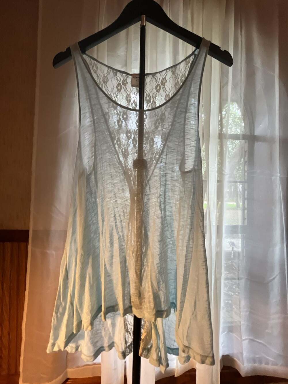 Intimately Free People Sheer Lace Back Tunic Top M
